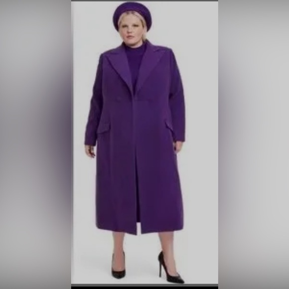 14. Sergio Hudson x Target Tailored Long Overcoat Purple Coat NWT Size 1x NWT SD - Picture 4 of 10